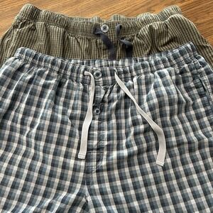 Cremieux Sleepwear 2 Pair Lot Cotton Pajama Pants Gingham Check Men's XL